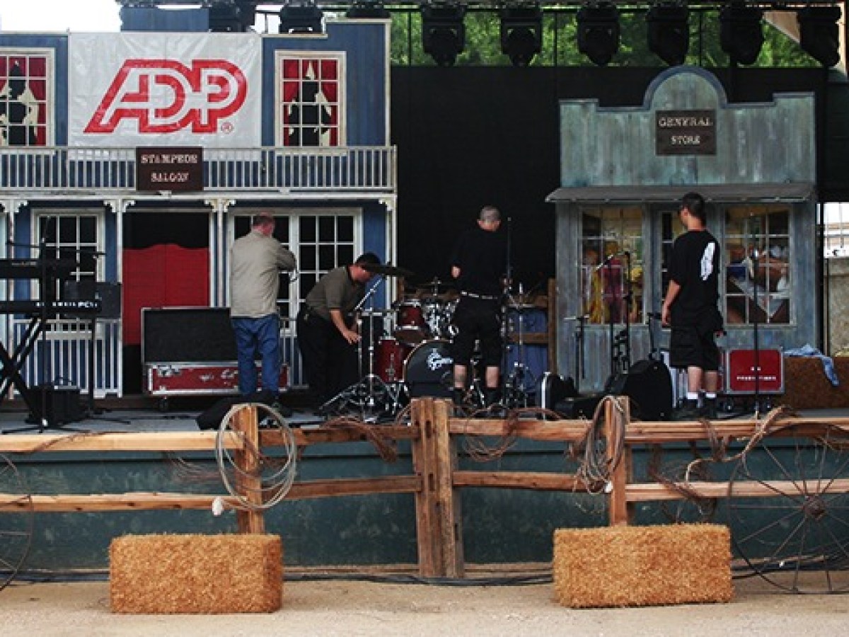 Band equipment being setup