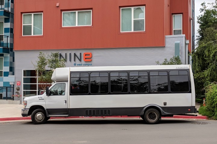 White Mini Coach Bus